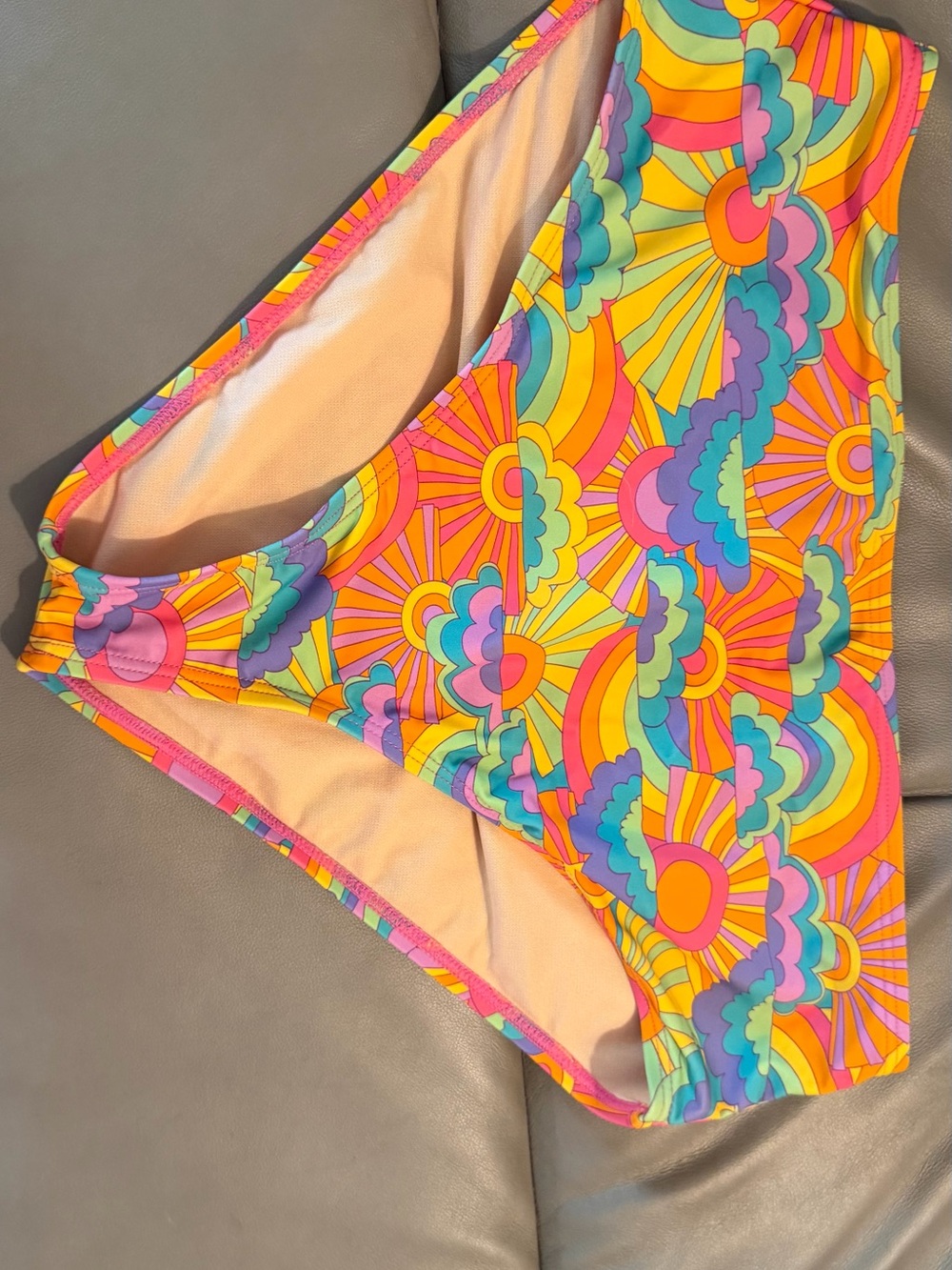 Retro Floral Rainbow Bikini Bottom - Bright Multi